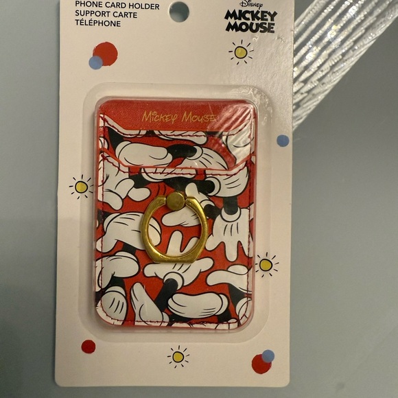 Disney Mickey Mouse Red and Gold Phone Card Holder - Picture 2 of 7